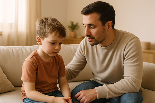 Familia acompañando rabietas en niños